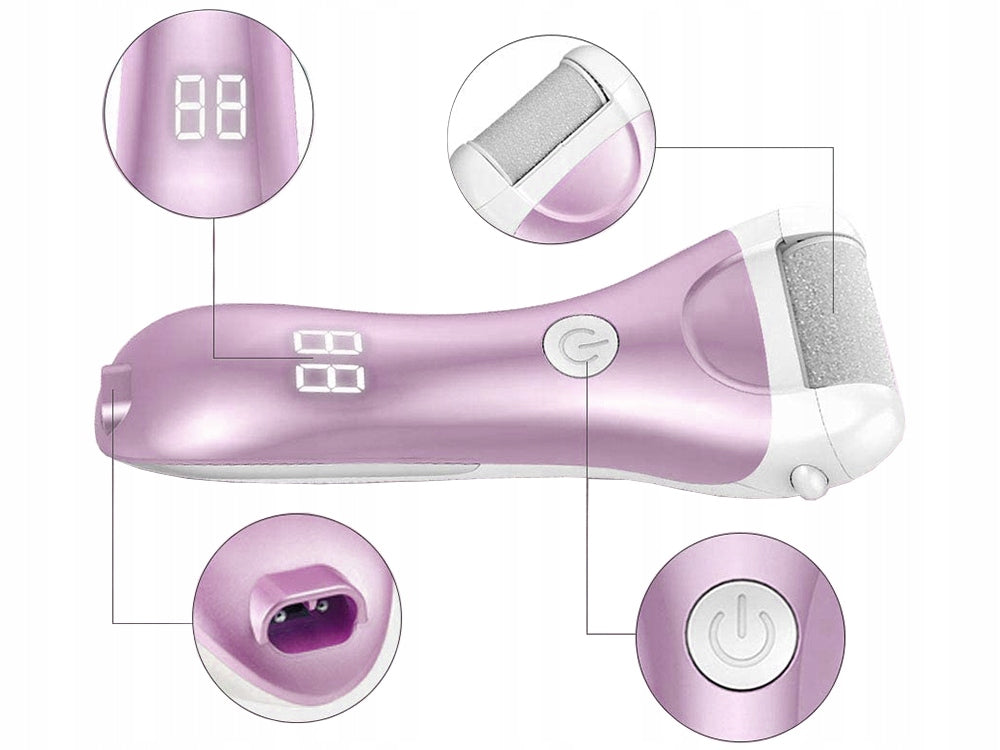 Pėdų šveitiklis - elektrinė kulno ir pėdų dildė, rožinė