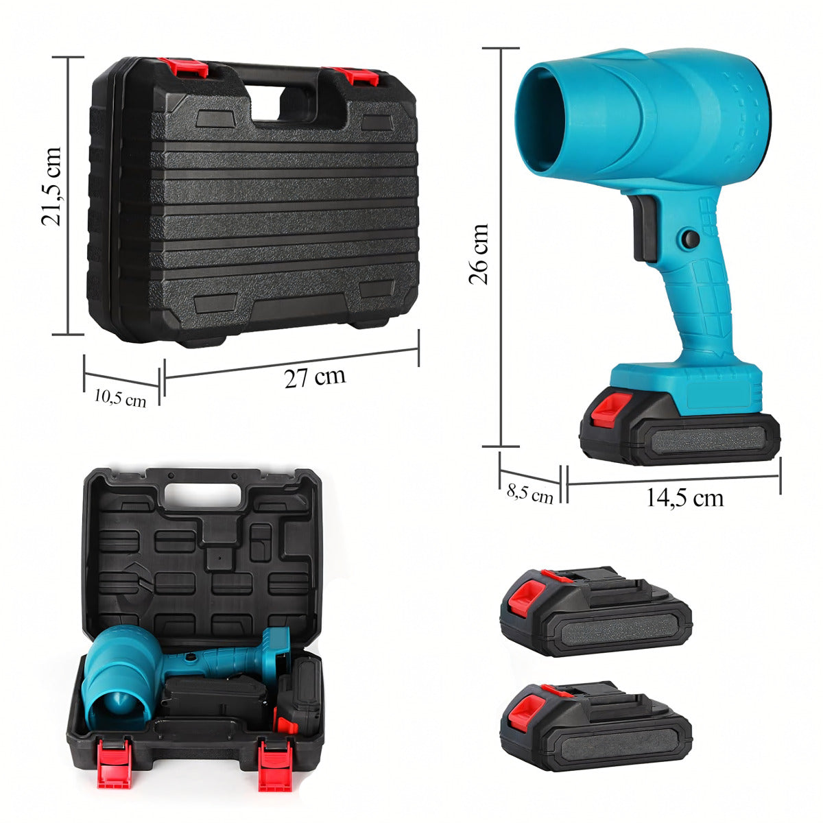 Akumuliatorinis pūstuvas 21V 400w su 2 akumuliatoriais