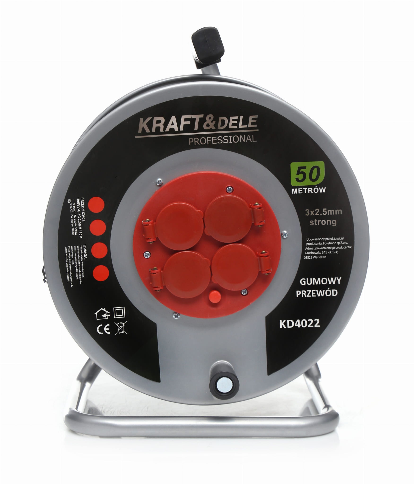 Prailgintuvas su rite 50m 16A 4 vietų 3x2,5mm