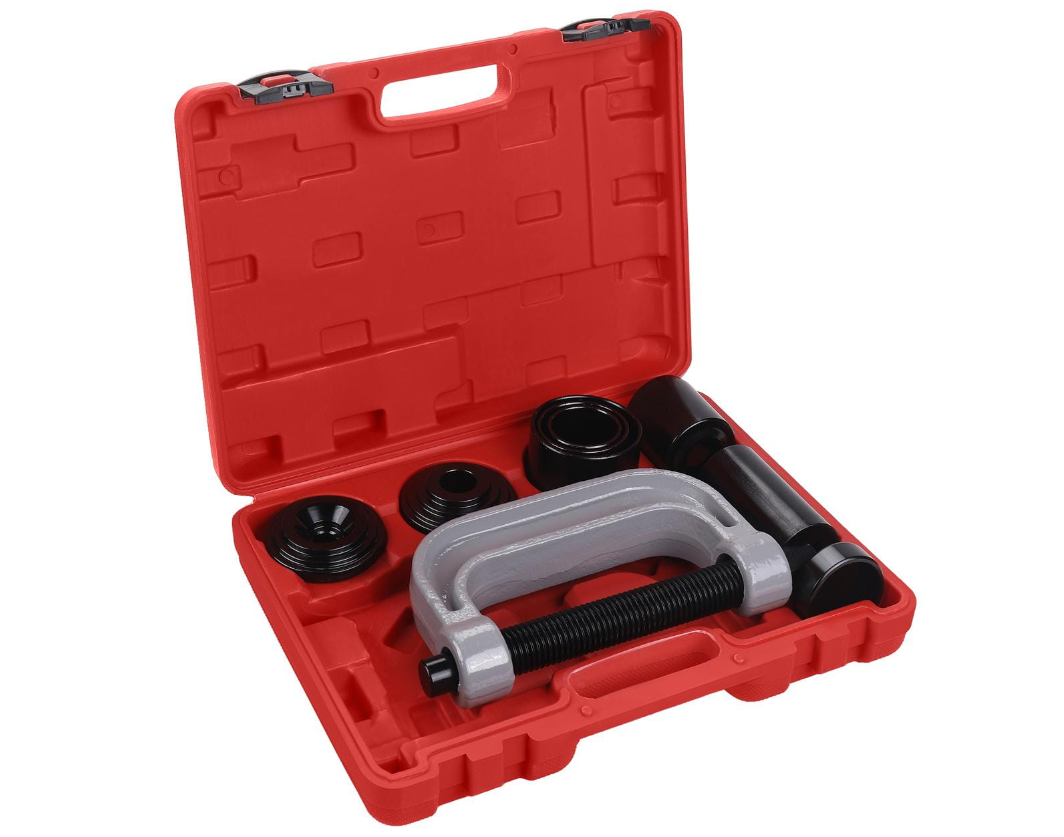 Rutulinių šarnyrų ir sailenblokų išėmimo C formos presas su pasaga KRAFT&DELE KD12508