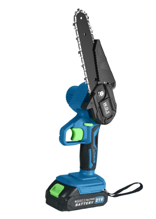 Akumuliatorinis grandininis genėjimo pjūklas 21V 6" WDS-2301 + 2 akumuliatoriai.