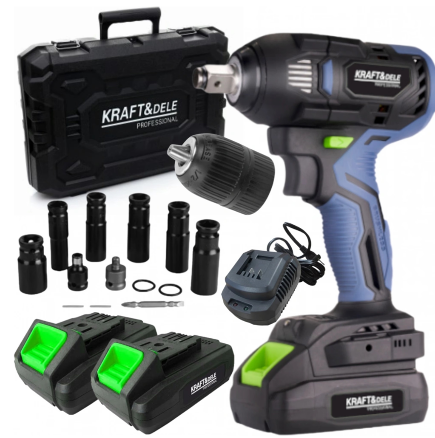 Akumuliatorinis smūginis veržliasūkis 21V 750Nm KRAFT&DELE KD3408