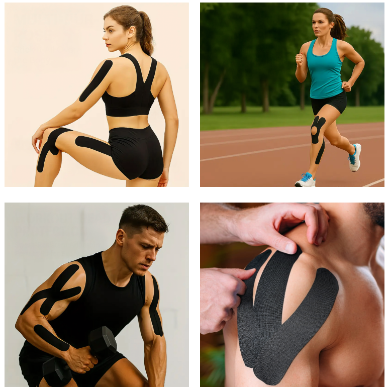Kineziologinis teipas, kinesio pleistras 5cmx5m, juodas