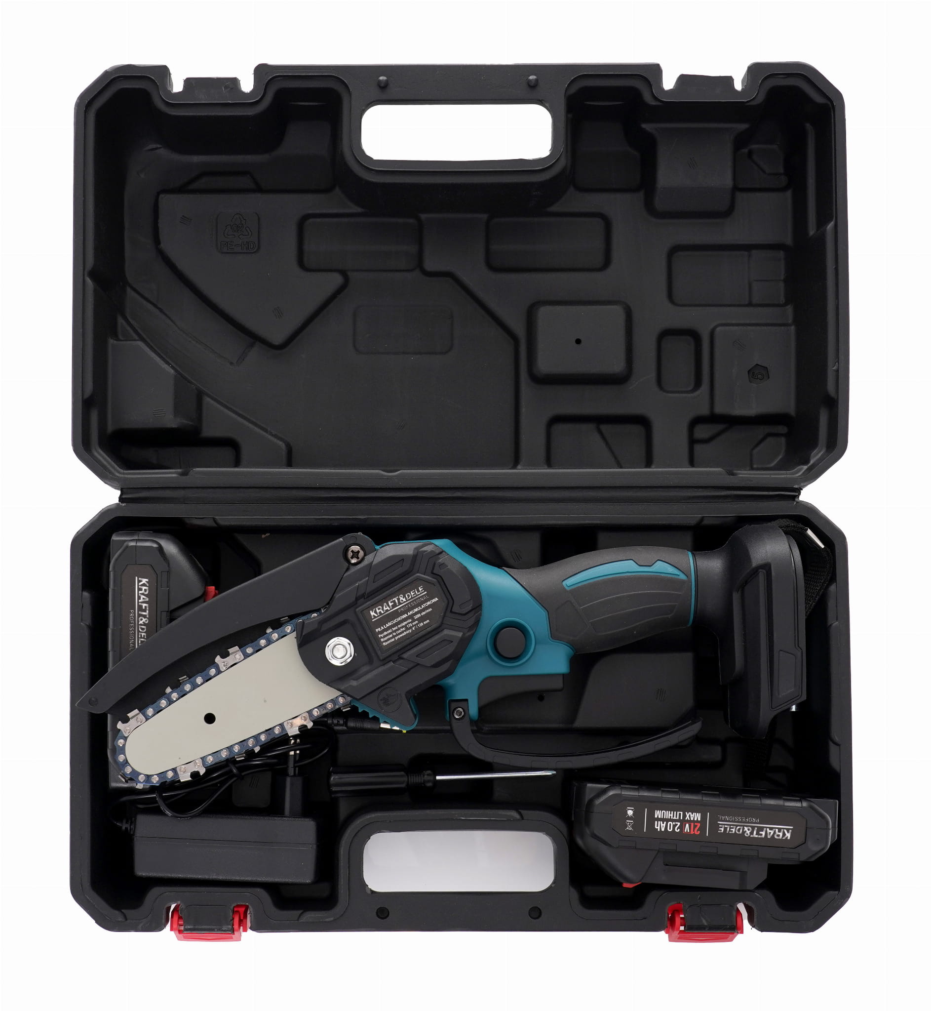 Akumuliatorinis grandininis genėjimo pjūklas 21V 4" KD10645