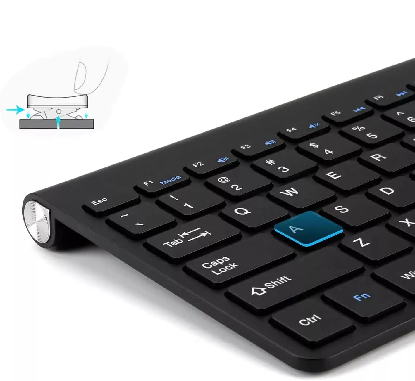 Belaidė klaviatūra kompiuteriui ir smart TV, juoda