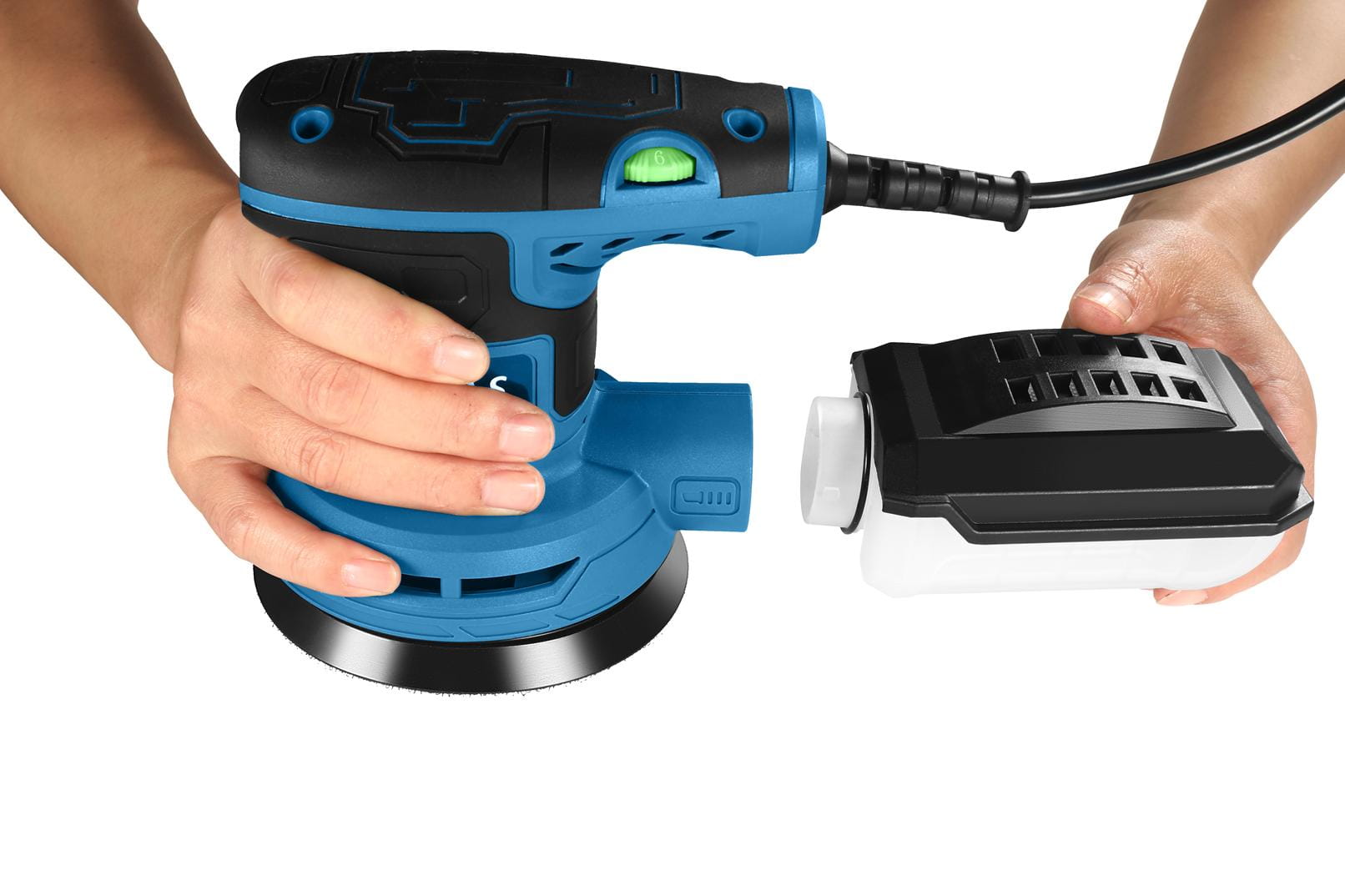 Ekscentrinis šlifuoklis su apsukų reguliavimu 125mm 1300W WDS2502