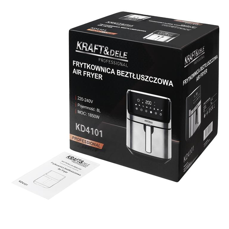 Karšto oro gruzdintuvė Air fryer KRAFT&DELE, 8 l, 1850 W