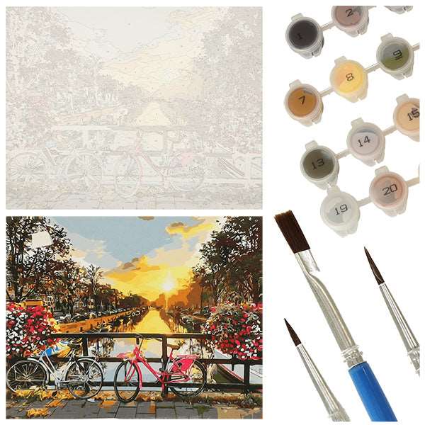 Tapymas pagal skaičius - Dviračiai 40X50CM PREMIUM