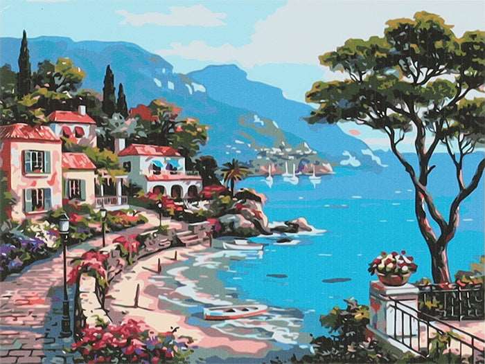 Tapymas pagal skaičius - Italijos krantas 40X50CM PREMIUM