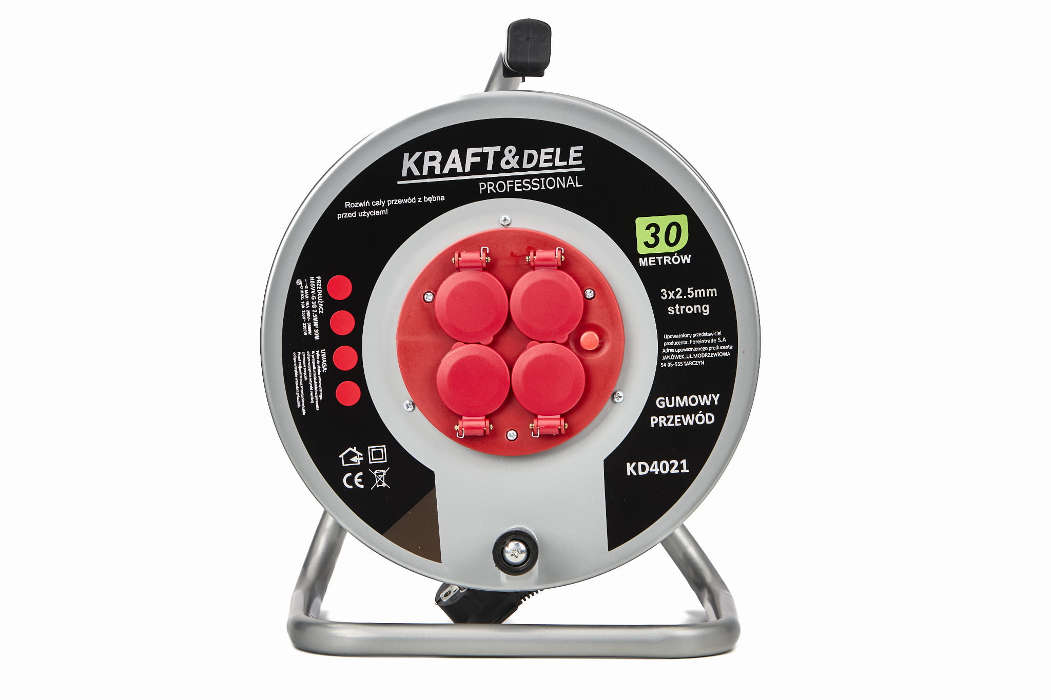 Prailgintuvas su rite 30m 4 vietų 3x2,5mm KRAFT&DELE KD4021
