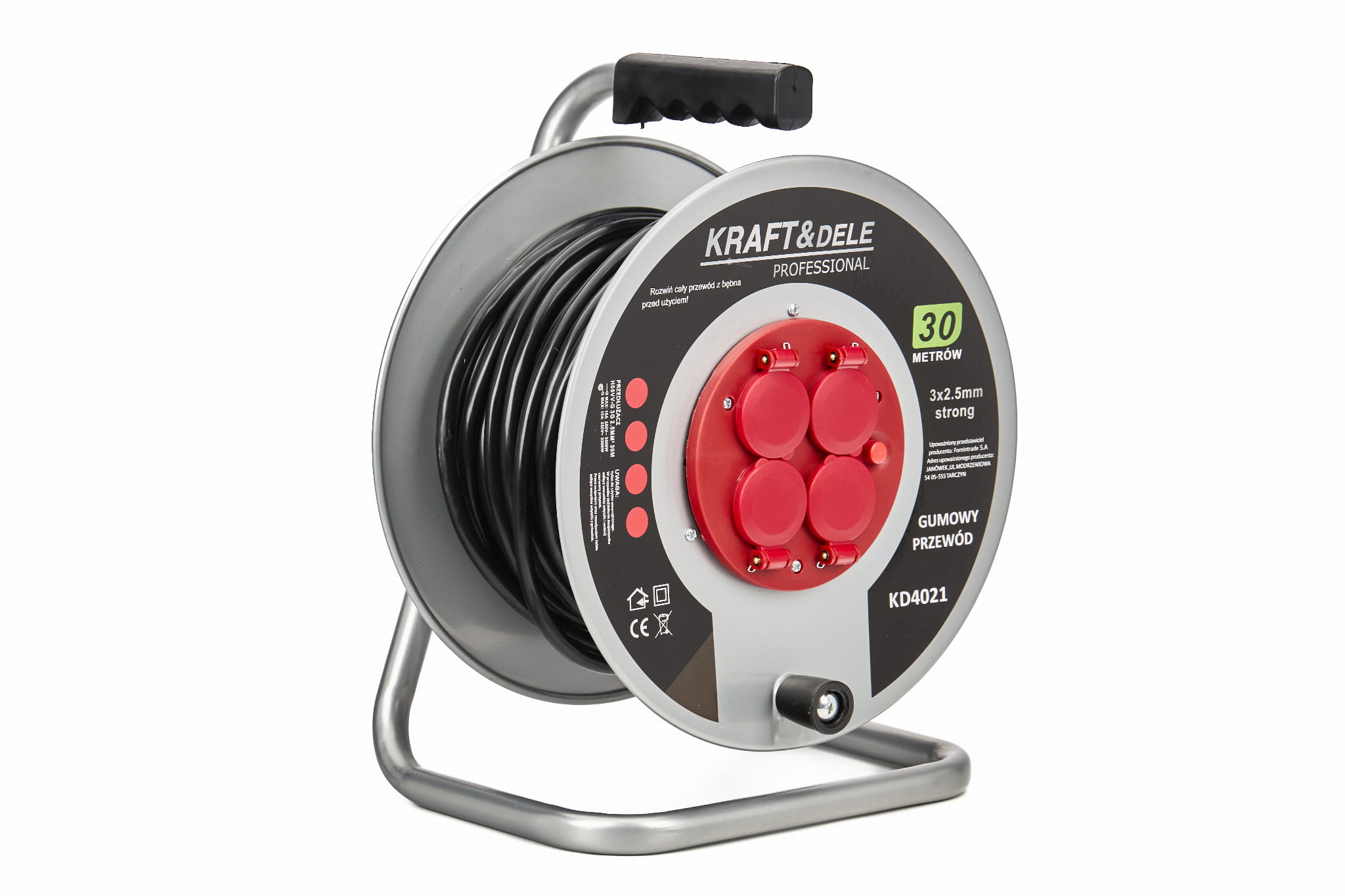 Prailgintuvas su rite 30m 16A 4 vietų 3x2,5mm KRAFT&DELE KD4021