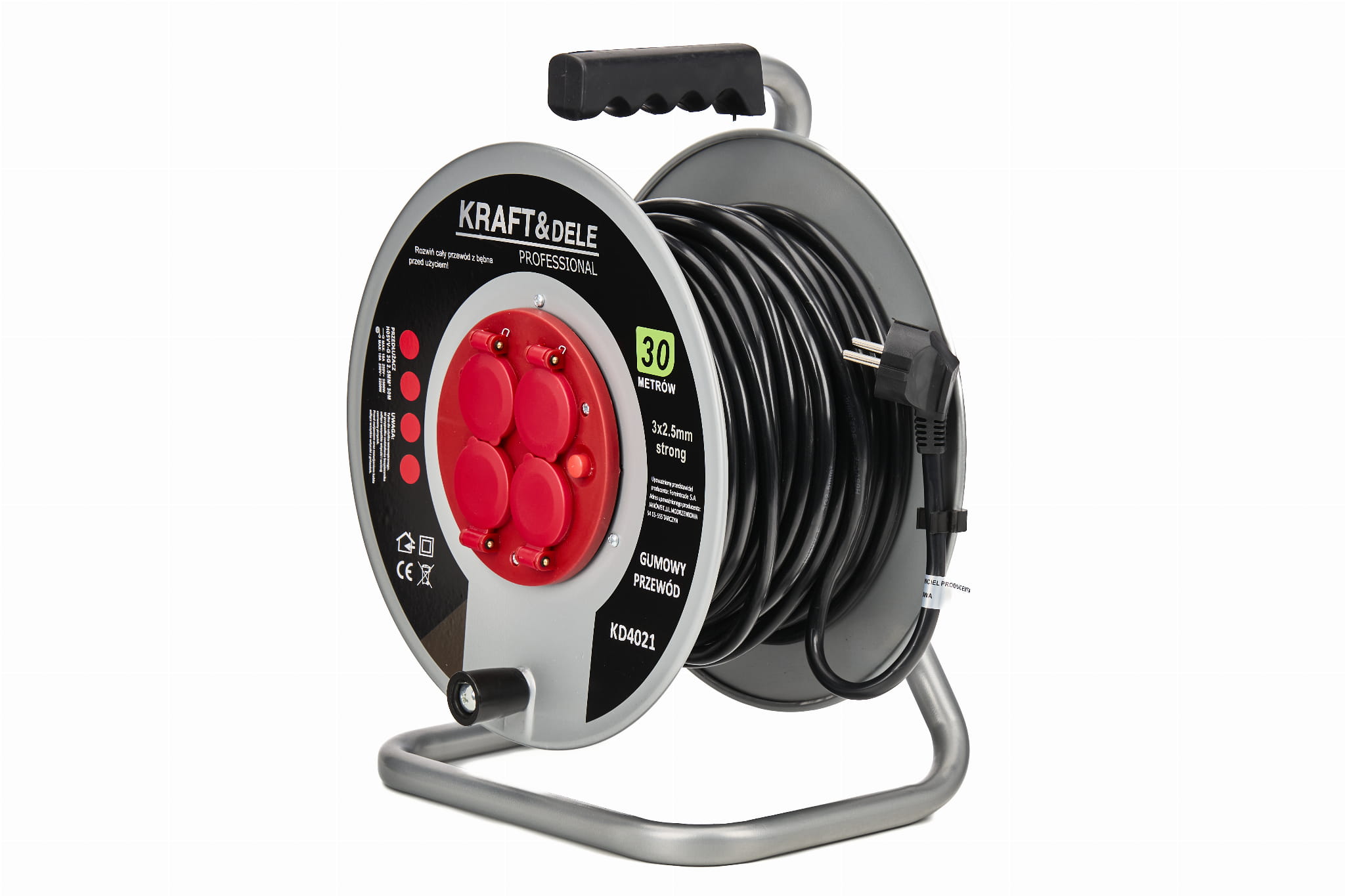 Prailgintuvas su rite 30m 16A 230V 4 vietų 3x2,5mm KRAFT&DELE KD4021