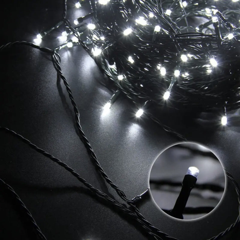 Kalėdinė girlianda 100-500 LED 10-100m. Šaltai balta