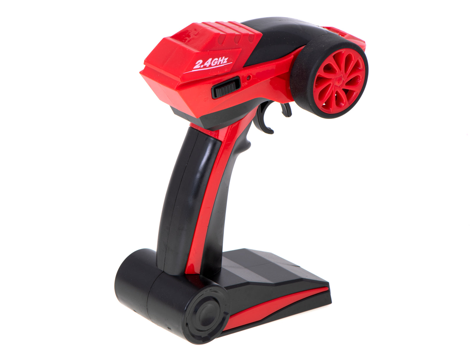 Džipas su nuotoliniu valdymo pultu, 4x4 varomi ratai. Raudonas