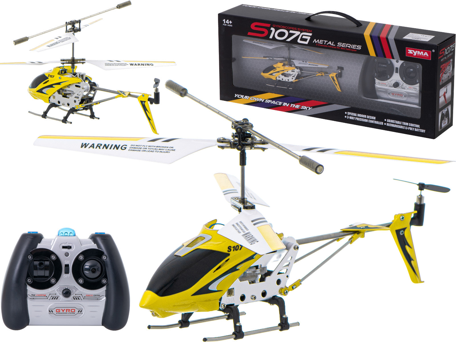 RC sraigtasparnis Syma S107G, geltonas