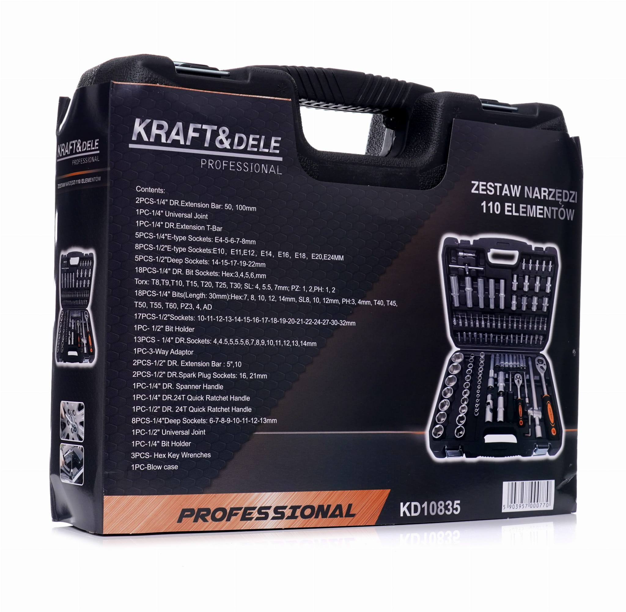Galvučių ir įrankių rinkinys KRAFT&DELE 101 dalių KD10835.