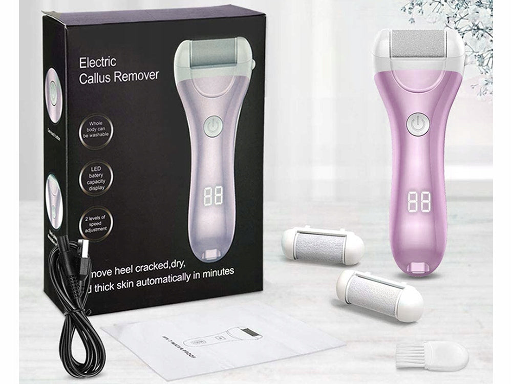 Pėdų šveitiklis - elektrinė kulno ir pėdų dildė, rožinė