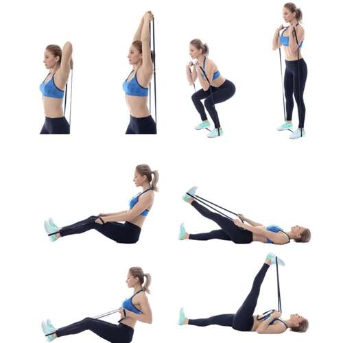 Mankštos juostų rinkinys - 5 vnt. 2-40kg