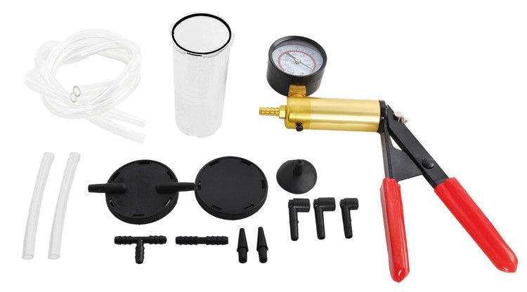 Vakuumo siurblys su slėgio matuokliu ir priedais