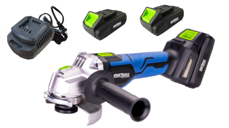 Akumuliatorinis kampinis šlifuoklis 125 mm 21V 3000 mAh KRAFT&DELE KD3405