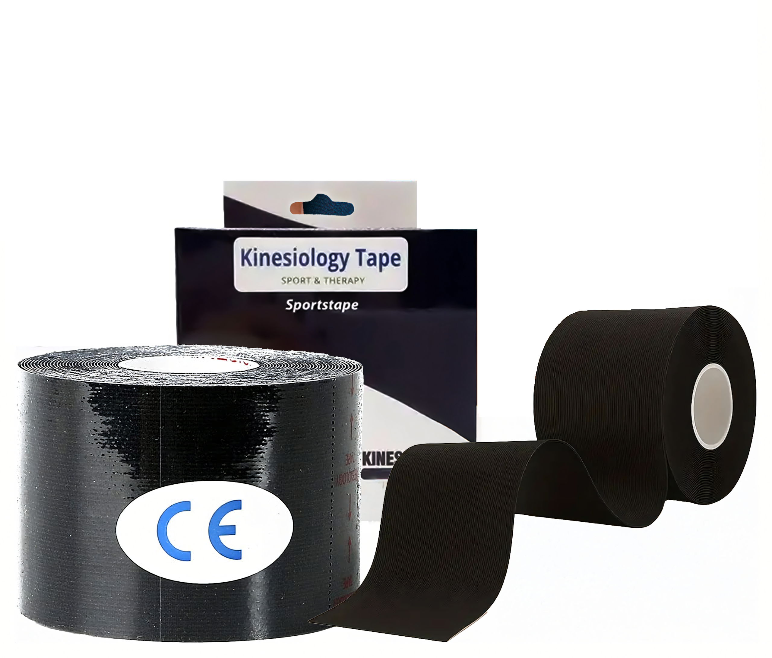 Kineziologinis teipas, kinesio pleistras 5cmx5m, juodas