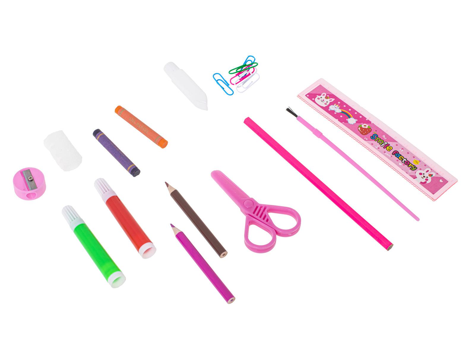 Piešimo rinkinys 86 vnt. lagamine rožinės spalos