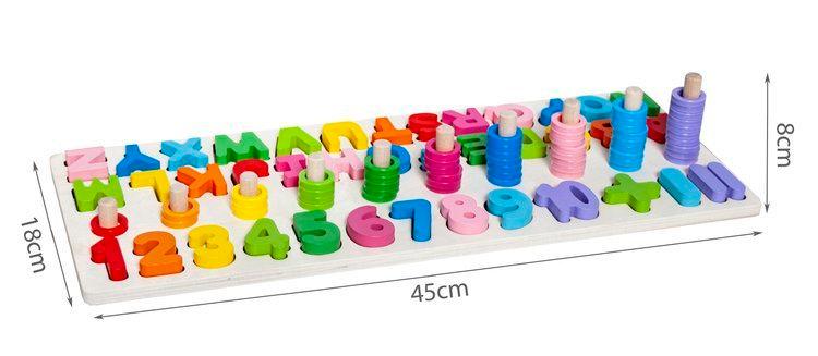 Medinė abėcėlė ir skaičių dėlionė