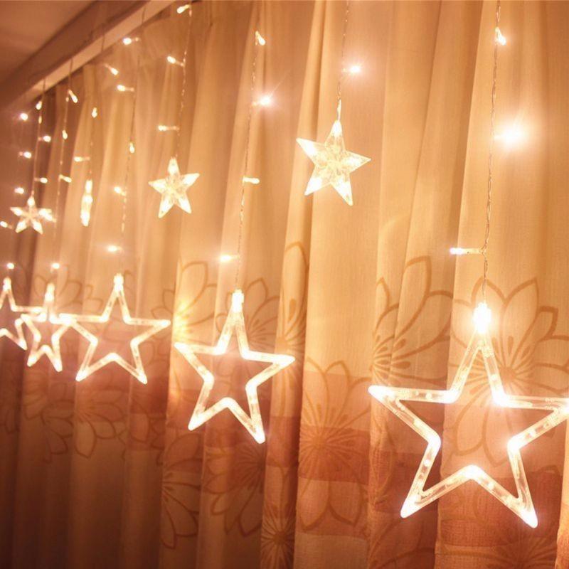 138 LED girlianda užuolaida - varvekliai šiltai baltos spalvos - Piki