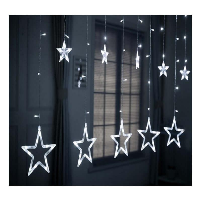 138 LED girlianda užuolaida - varvekliai šaltai baltos spalvos - Piki