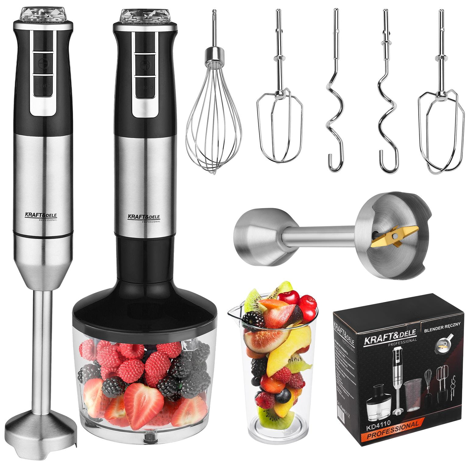 Elektrinis plaktuvas/blenderis su priedais KRAFT&DELE KD4110