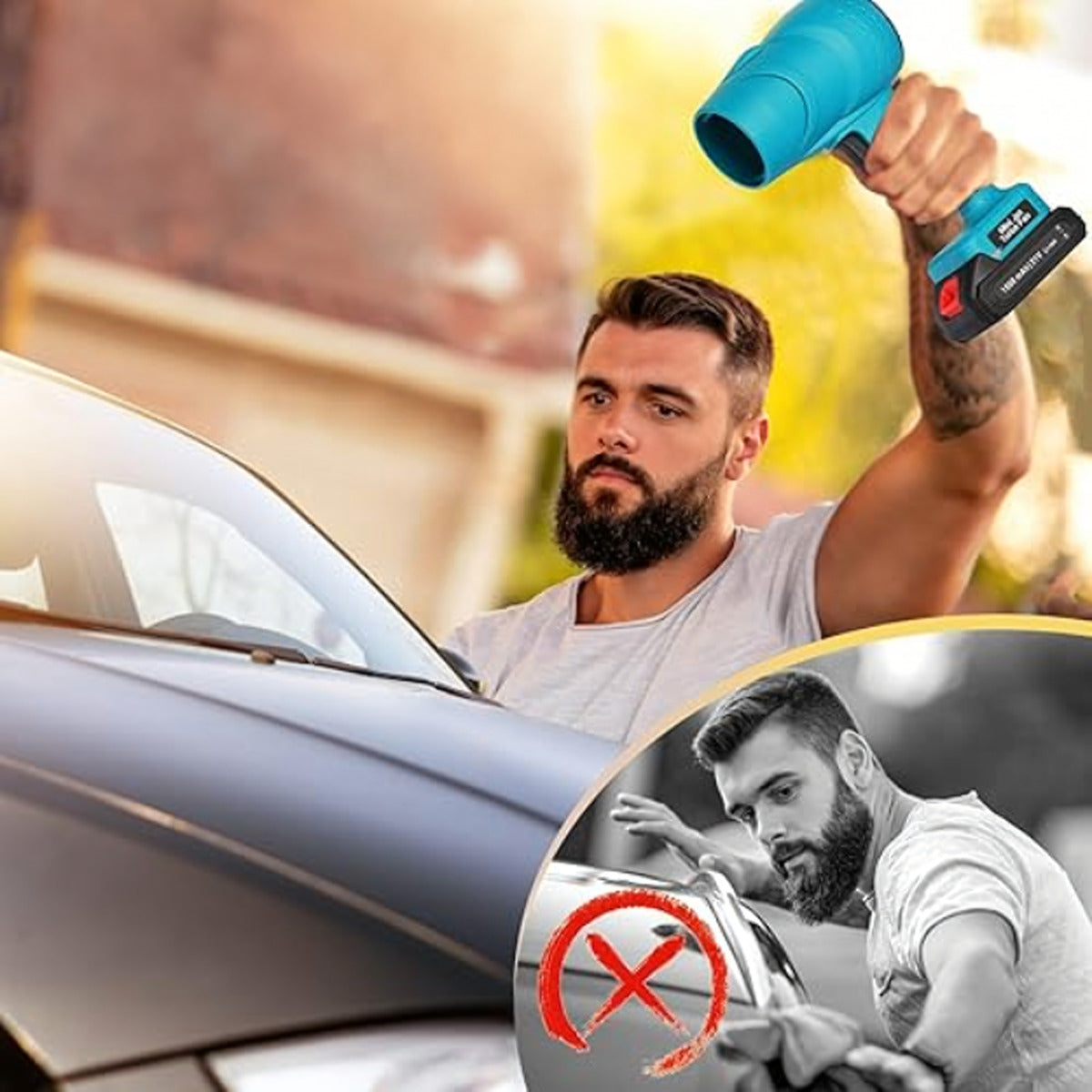 Akumuliatorinis pūstuvas 21V 400w su 2 akumuliatoriais