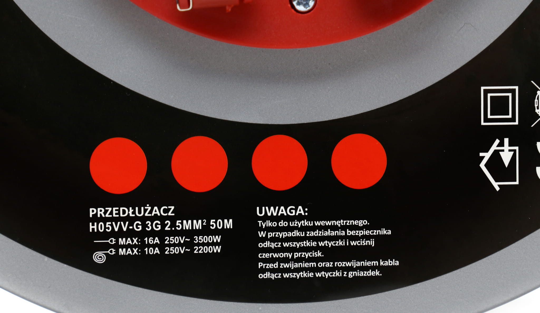 Prailgintuvas su rite 50m 16A 4 vietų 3x2,5mm 