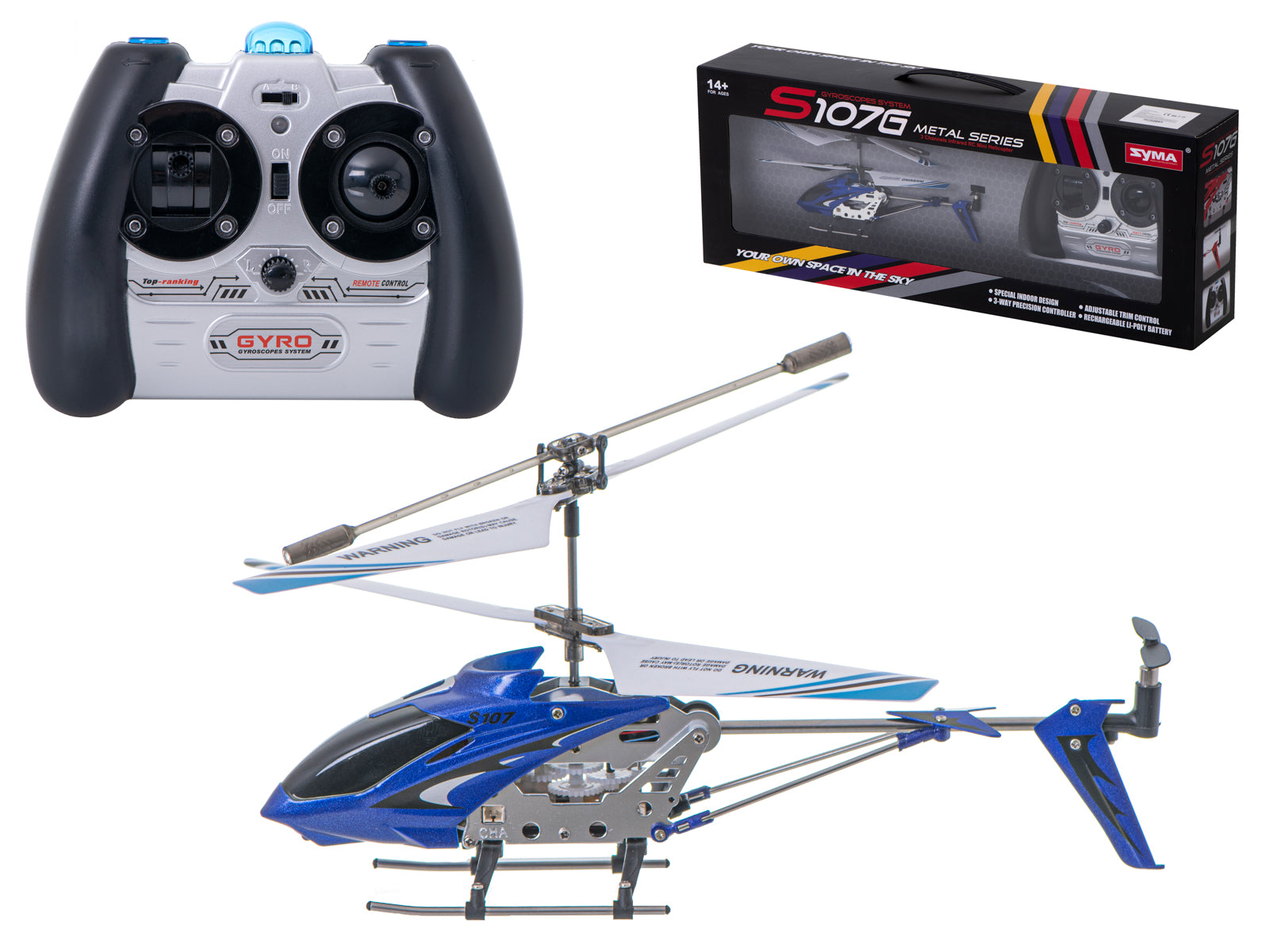 RC sraigtasparnis Syma S107G, mėlynas