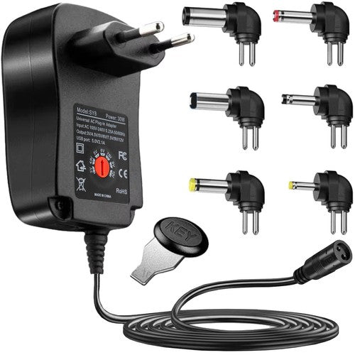 Universalus įkroviklis, maitinimo šaltinis 3-12V AC 100 - 240 0.25A 50/60Hz