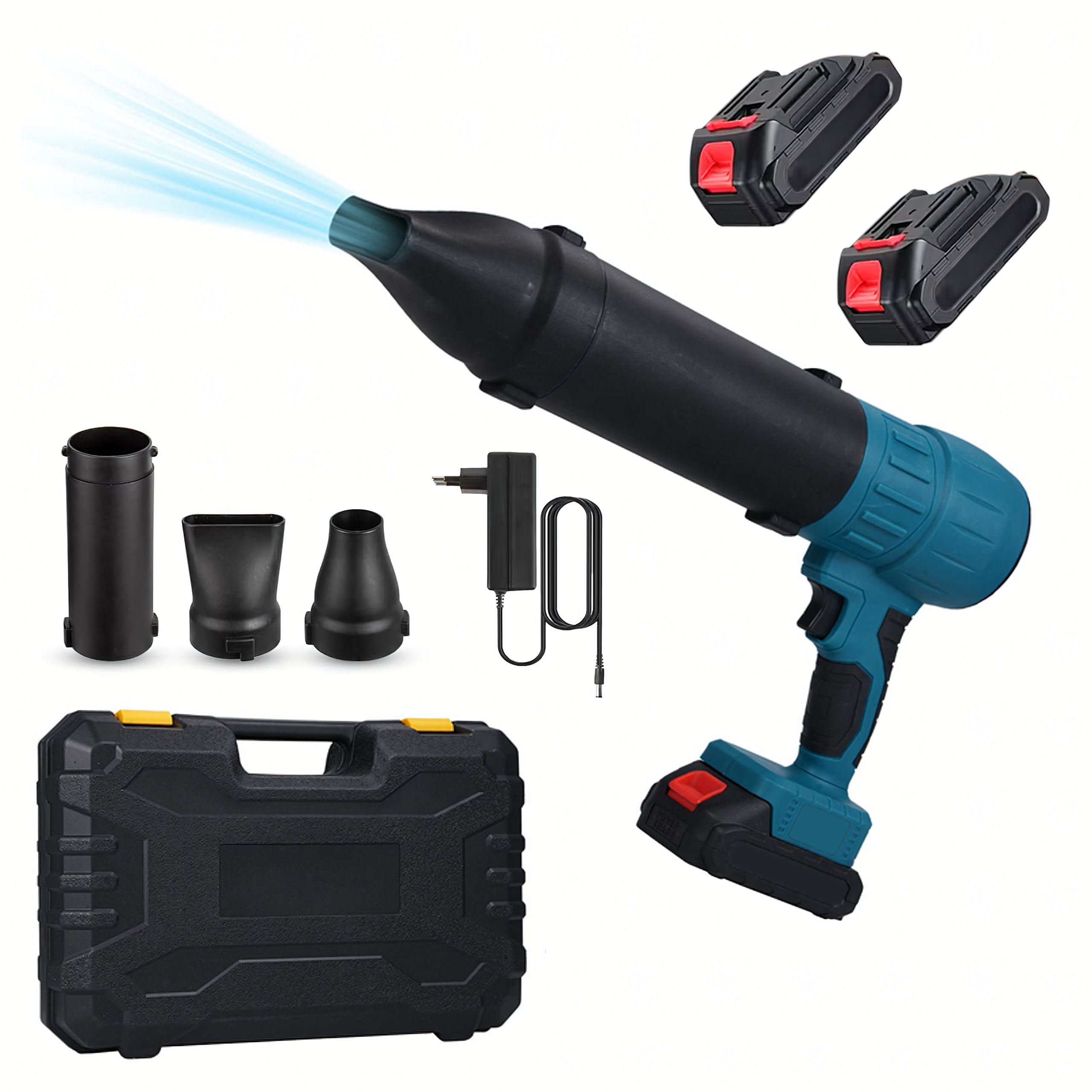 Akumuliatorinis pūstuvas 21V 400w su adapteriu ir 2 akumuliatoriais